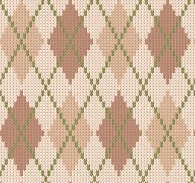 Winter knitted background with diamonds Stock Illustration