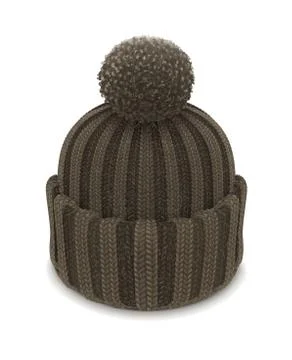 Winter knitted bobble hat Illustrazione stock