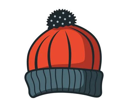 Winter knitted hat. flat vector illustration Stock Illustration