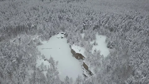 Winter lake 05 Video stock 127576635