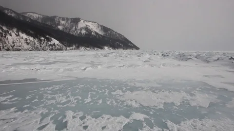 Winter on lake Baikal Stock Footage 100323199