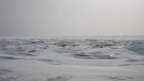 Winter on lake Baikal Stock Footage 100323248