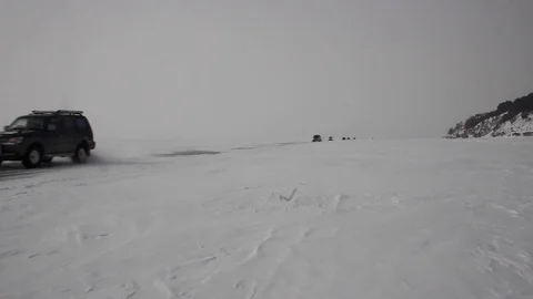 Winter on lake Baikal Stock Footage 100323265