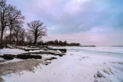 Winter lake erie Foto stock