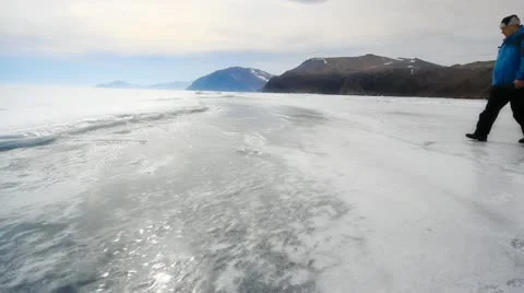 Winter lake Stock Footage 10895896