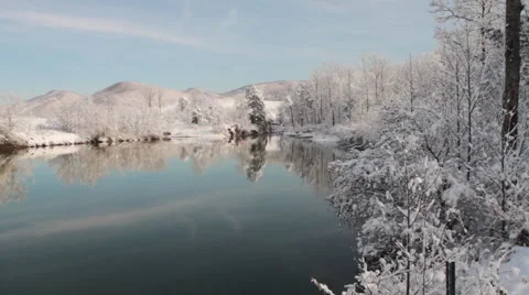 Winter Lake Stock Footage 44562195