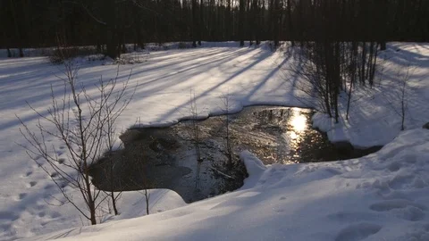 Winter lake Stock Footage 73396255