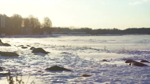 Winter Lake Stock Footage 88433425