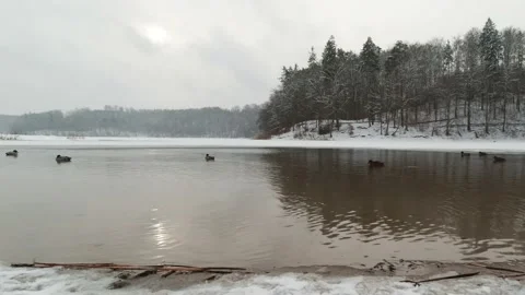 Winter lake Stock Footage 146459270
