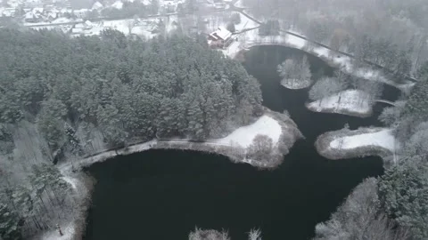 Winter lake Stock Footage 148077364