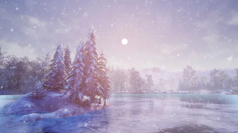 Winter Lake Stock Footage 318846213