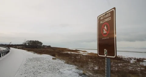 Winter Lake Highway 5 Stock Footage 100425503