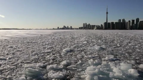 Winter on Lake Ontario Stock Footage 7138046