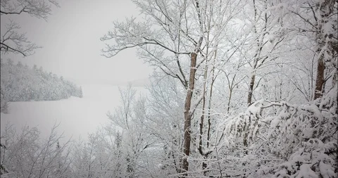 Winter Lake Pan Left Stock Footage 123679068