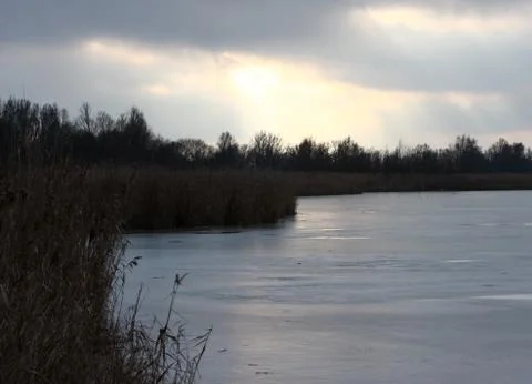 Winter at the lake Stock Photos