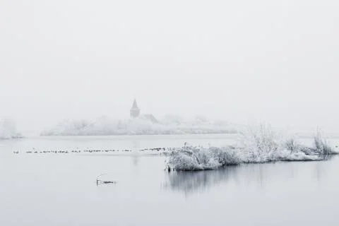 Winter lake Stock Photos