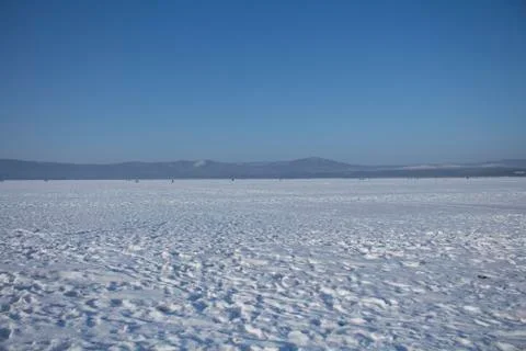 Winter lake Stock Photos