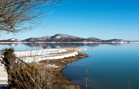 Winter lake Stock Photos