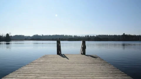 Winter lake from the pier 스톡 동영상 171407827