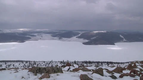 Winter lake scape in Siberia Stock-Footage 37798470