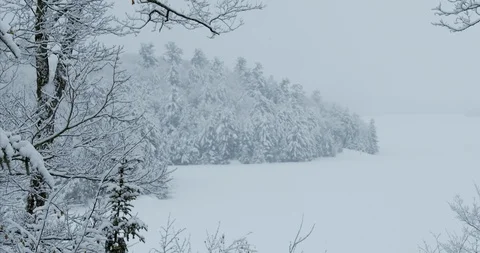 Winter Lake Static Frame Stock Footage 123679258