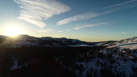 Winter Lake Sunset Stock Footage 101041366