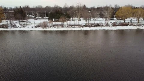 Winter Lakeshore Stock Footage 157884411