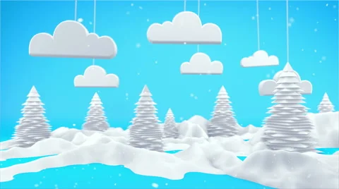 Winter Landscape 3D Scene 4K Stock Footage 57128098