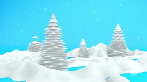 Winter Landscape 3D Scene Motion Graphics 4K Stock Footage 57199256