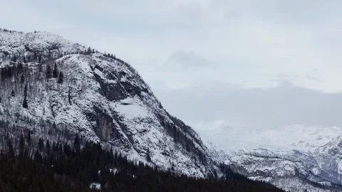 Winter Landscape 4k Time Lapse - Snow Mountain Cliff - Norway Nature Timelapse Stock Footage