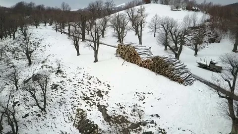 Winter landscape aerial view Video stock 84373116