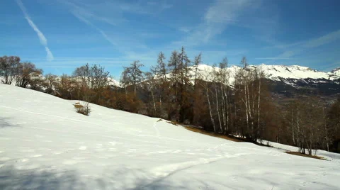 Winter landscape in the Alps Vídeo Stock 57303854