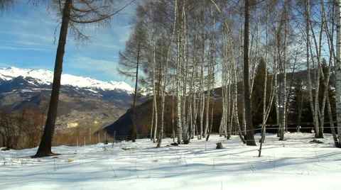 Winter landscape in the Alps Stock Footage 57304121