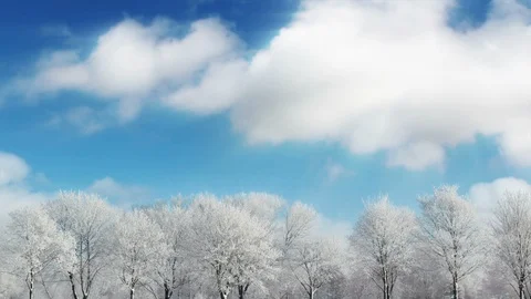 Winter Landscape And Clouds Time Lapse Video stock 102962772