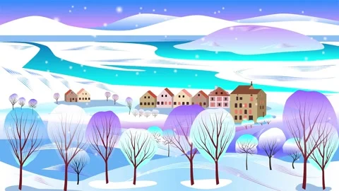 Winter landscape and falling snow Stock Footage 237601103
