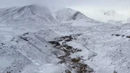 Winter Landscape And Rough Nature Of Reserve At Kamchatka In Russia. Aerial Bird Stock Footage