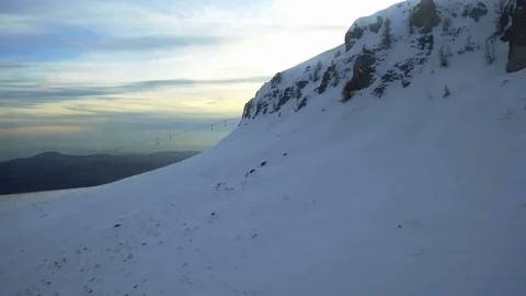 Winter landscape and ski resort Stock Footage 84776330