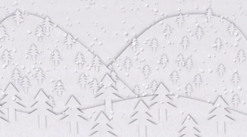 Winter Landscape Animation Video stock 44324497
