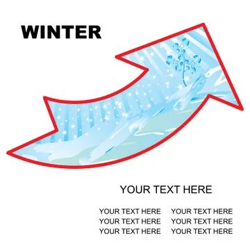 Winter landscape arrow with copy space vector illustration Illustrazione stock