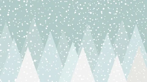 Winter landscape background, abstract mountains with fir trees under snowfall Stock Footage 206347109