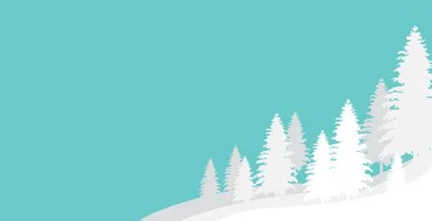Winter Landscape Background. Flat Vector Illustration . simple background sty Stock Illustration