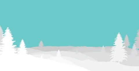 Winter Landscape Background. Flat Vector Illustration . simple background sty Stock Illustration