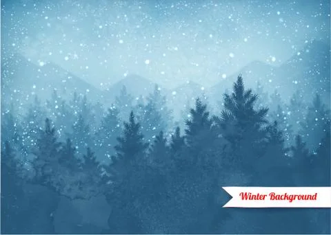 Winter landscape background Stock Illustration
