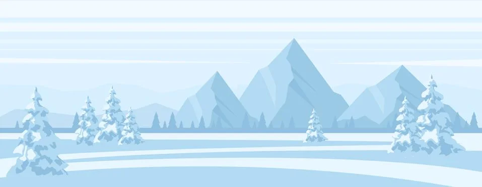 Winter Landscape Background Stock Illustration