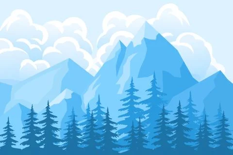 Winter Landscape Background Stock Illustration