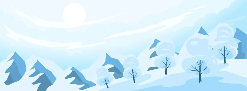 Winter Landscape Background Illustrazione stock