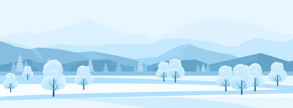 Winter Landscape Background Stock Illustration