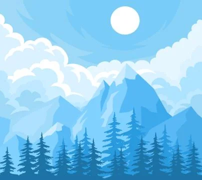 Winter Landscape Background Stock Illustration