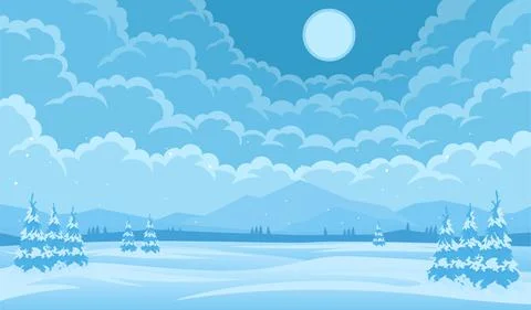 Winter landscape background Stock Illustration