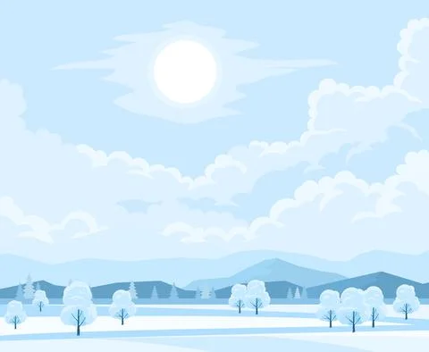Winter Landscape Background Stock Illustration